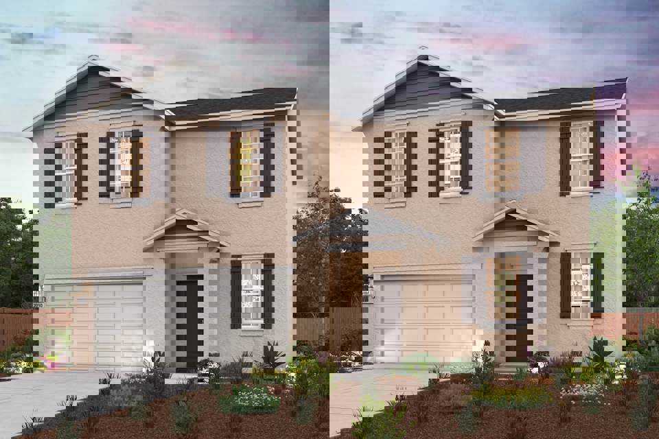 A house with a garage.