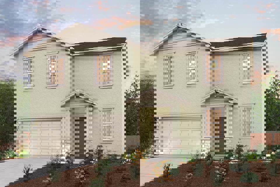 A house with a garage.