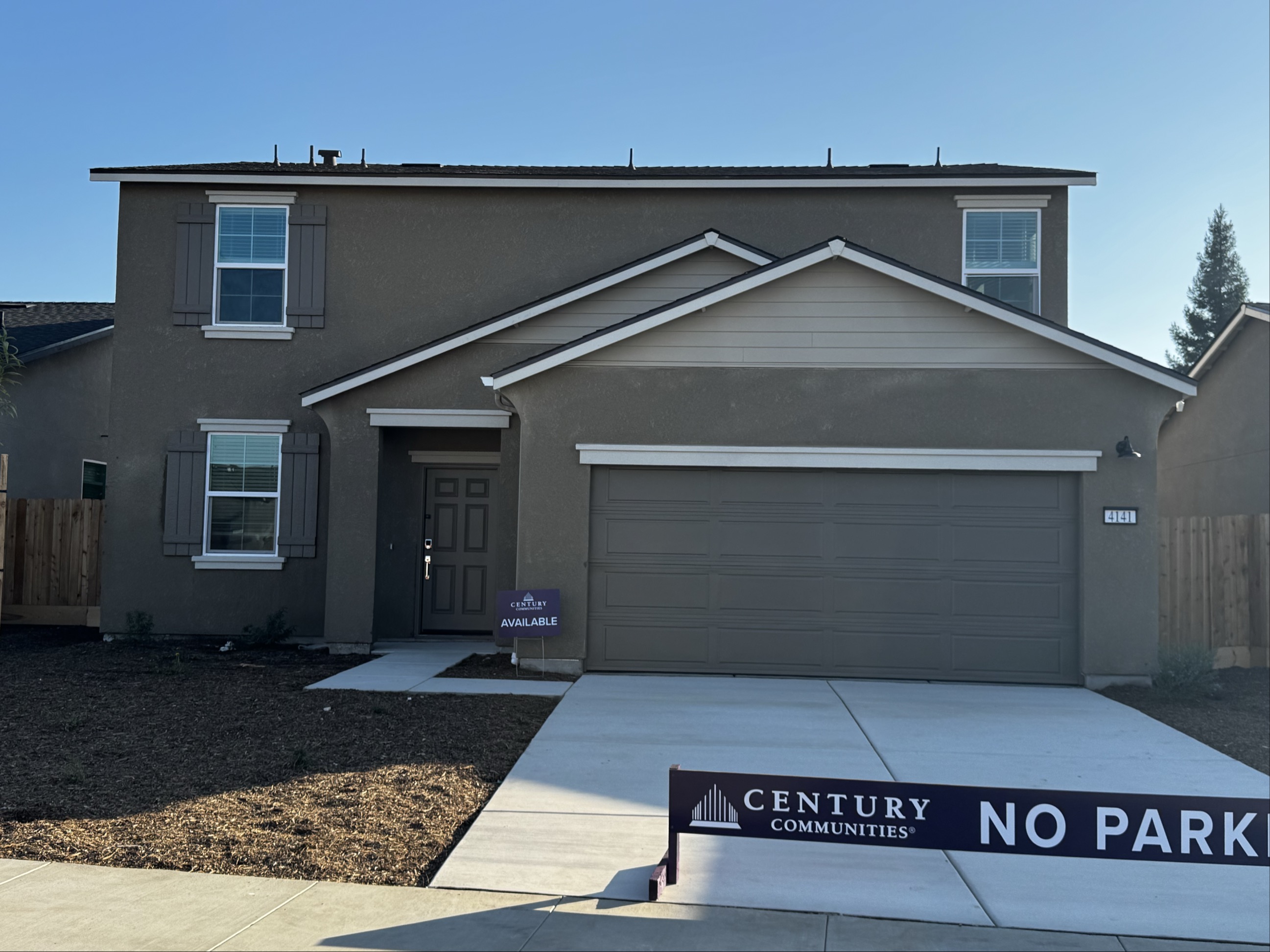 A house with a garage.