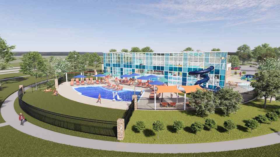 A large swimming pool.