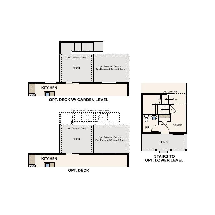Diagram, engineering drawing. Fraser Floorplan, Main Level Options