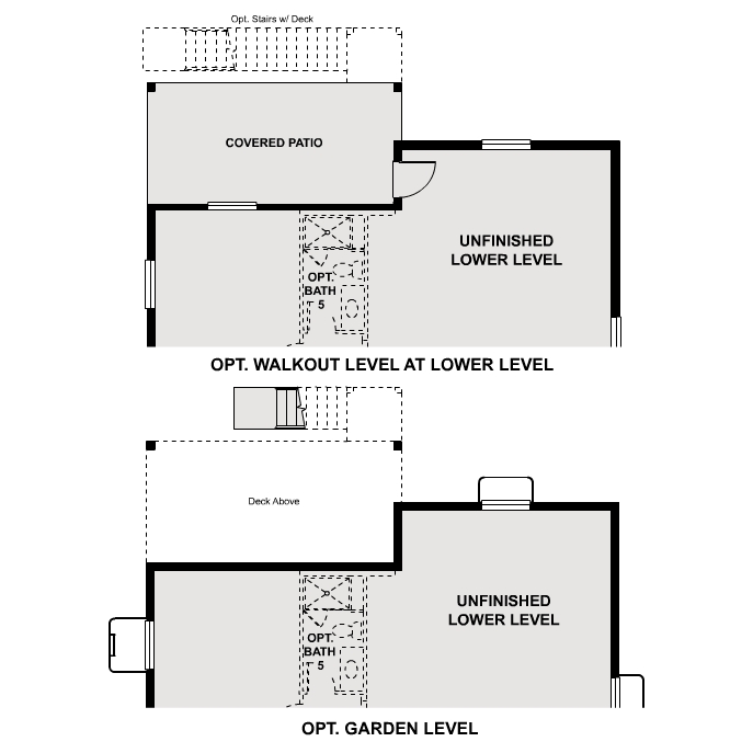 Diagram. Shenandoah Floorplan, Basement Options
