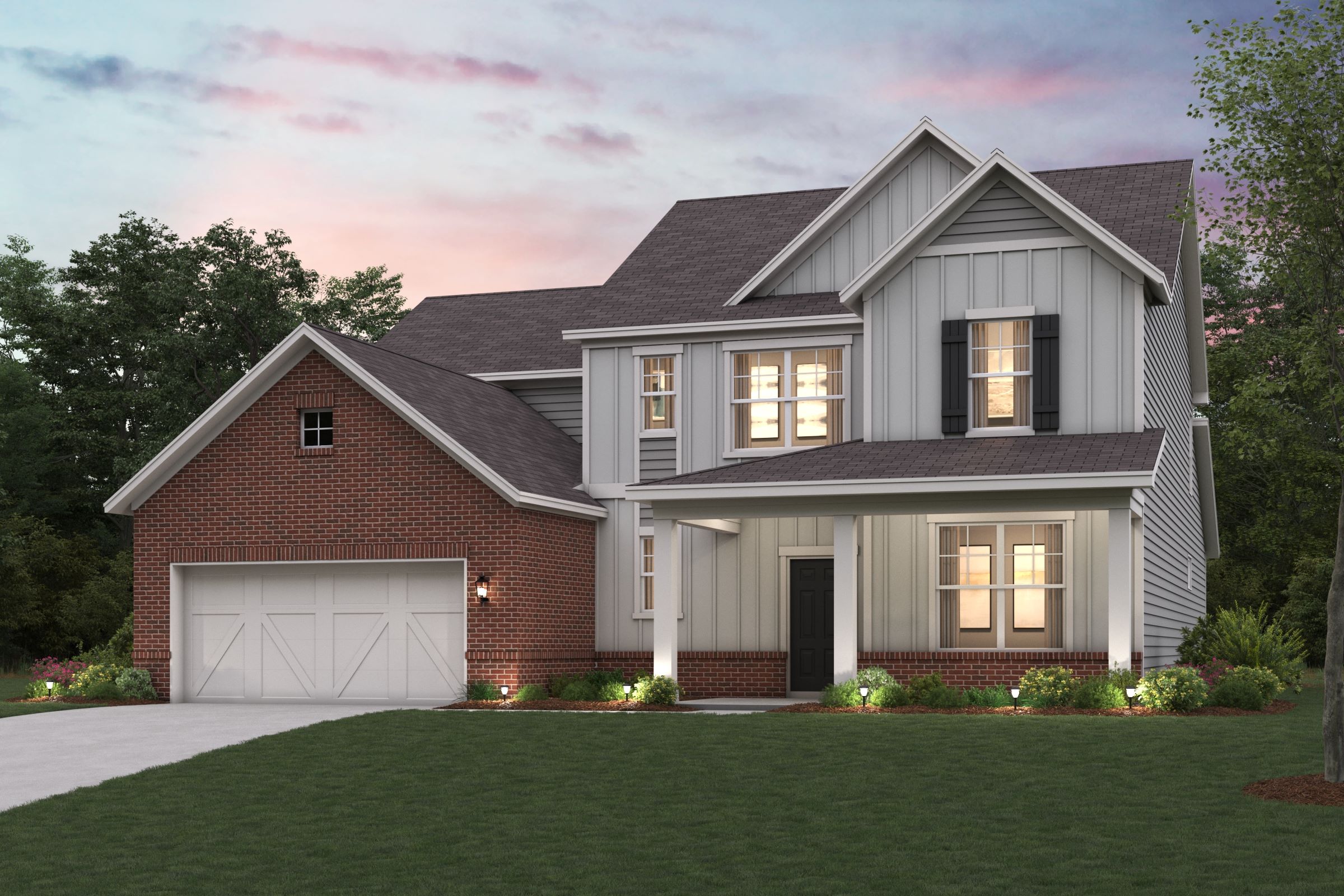 A house with a large front yard.
