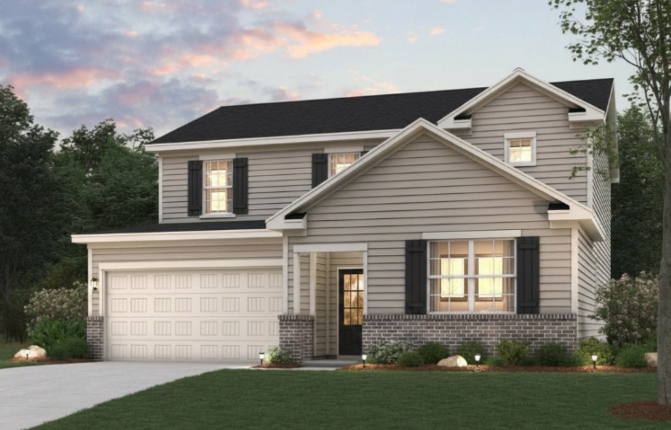 A house with a garage.