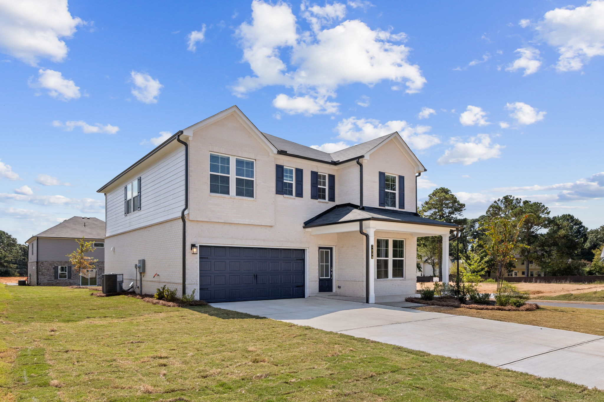 A house with a garage.