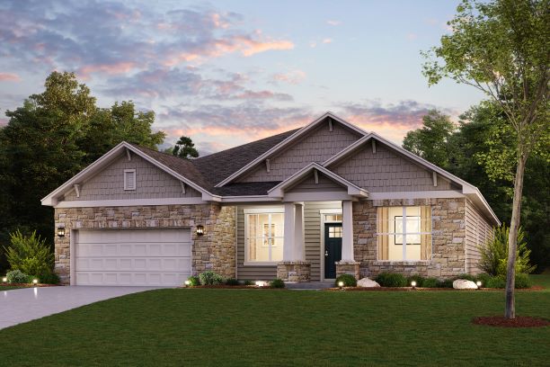 A house with a large front yard.