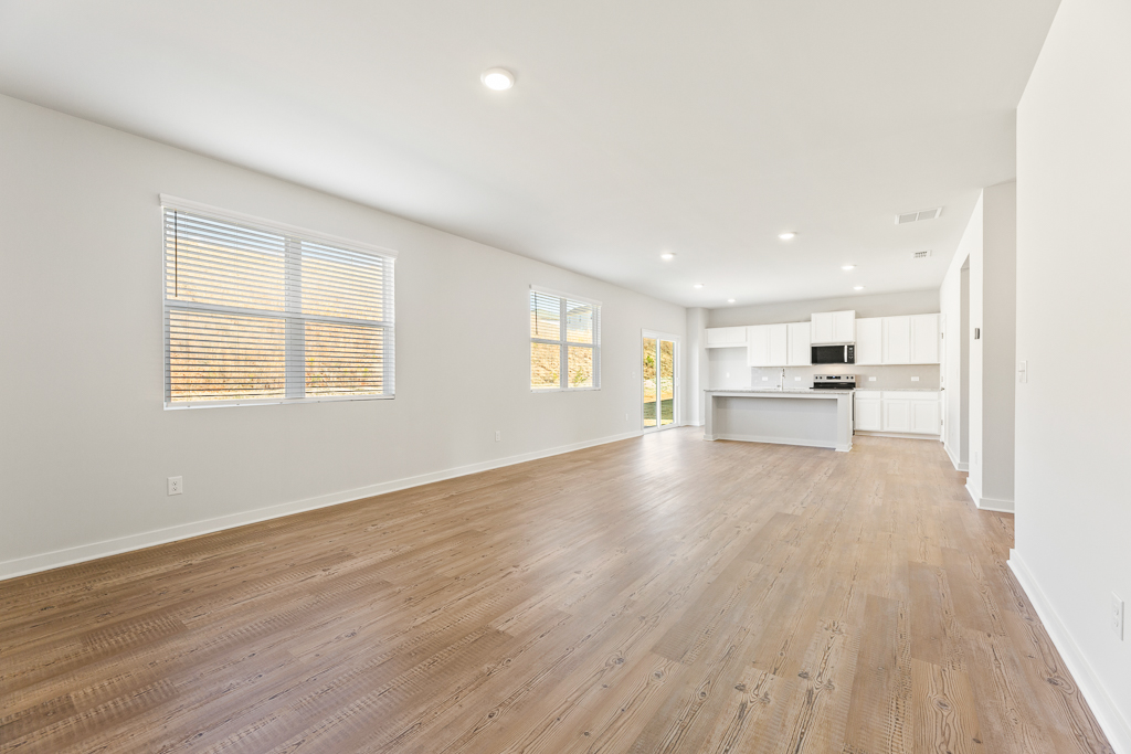 A large empty living room.