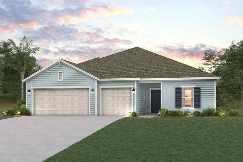 A house with a garage.