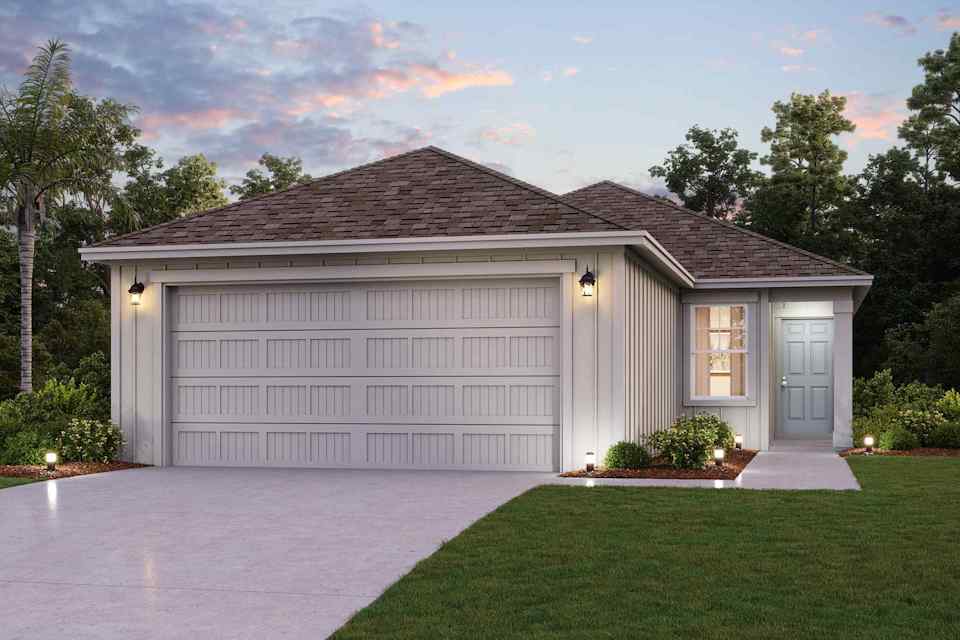 A house with a driveway.