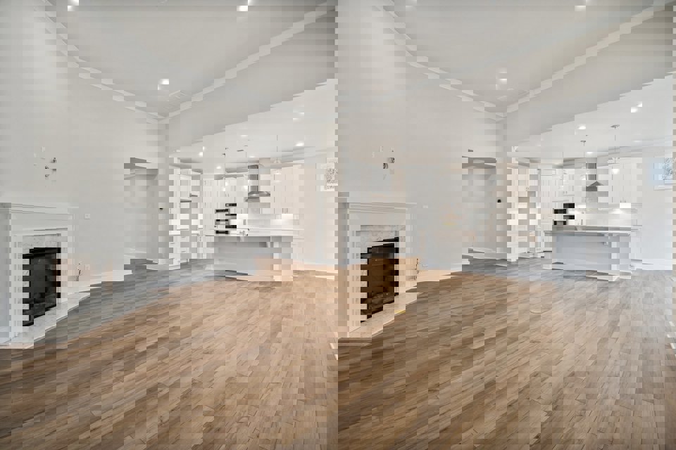 A large empty living room.