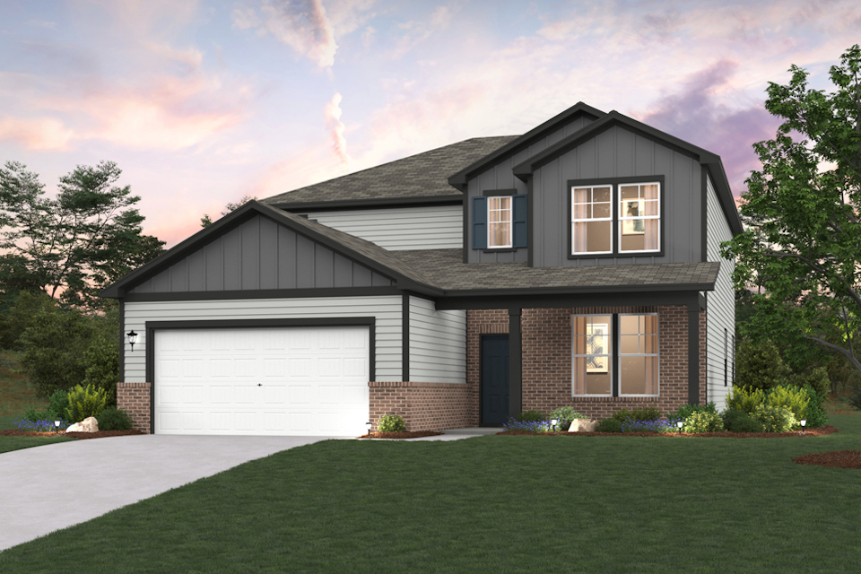 A house with a garage.