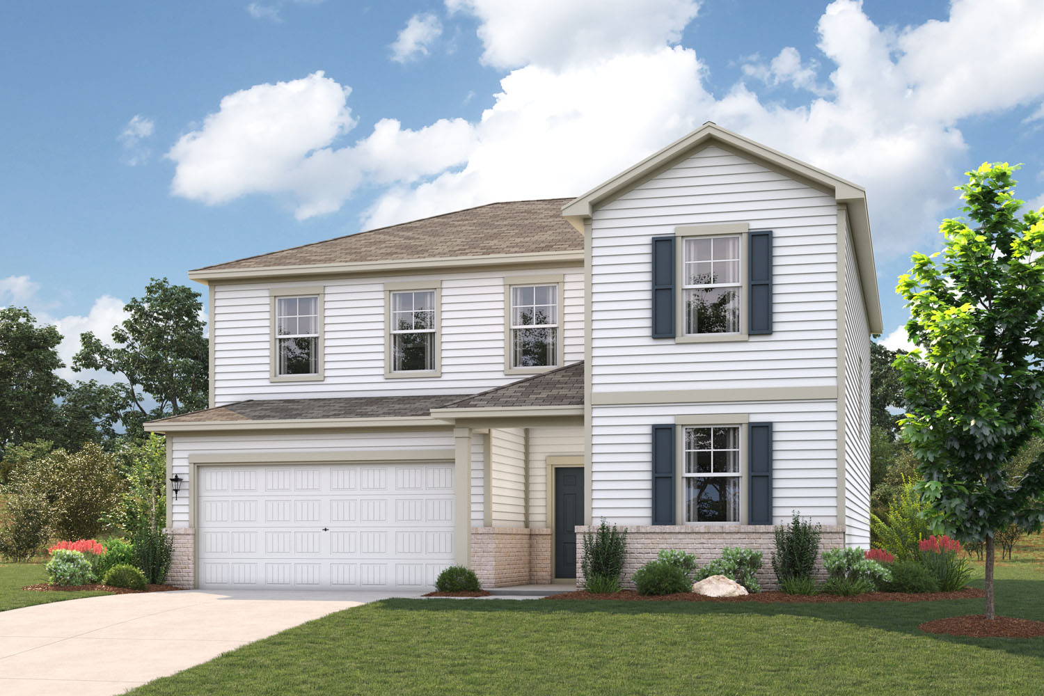 A house with a garage.