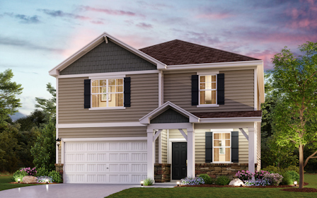 A house with a large front yard.