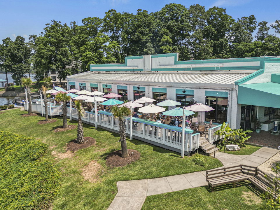 A building with a large garden.