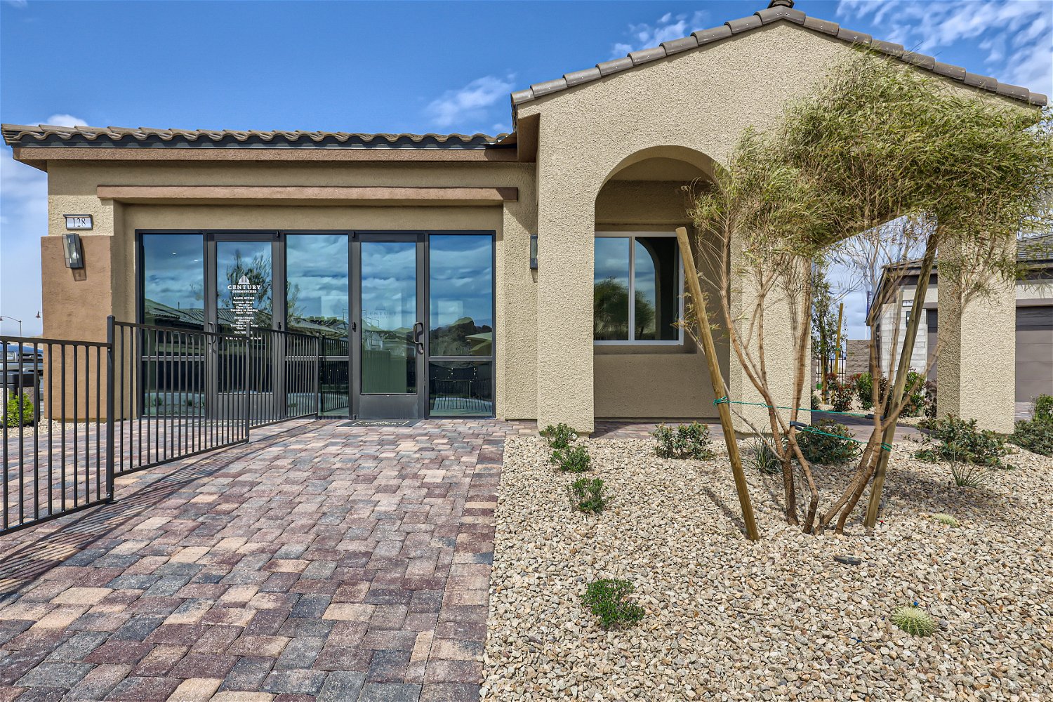 A building with glass windows.