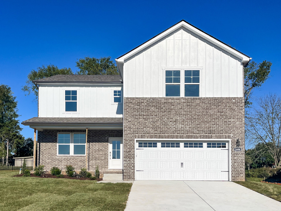 A house with a garage.