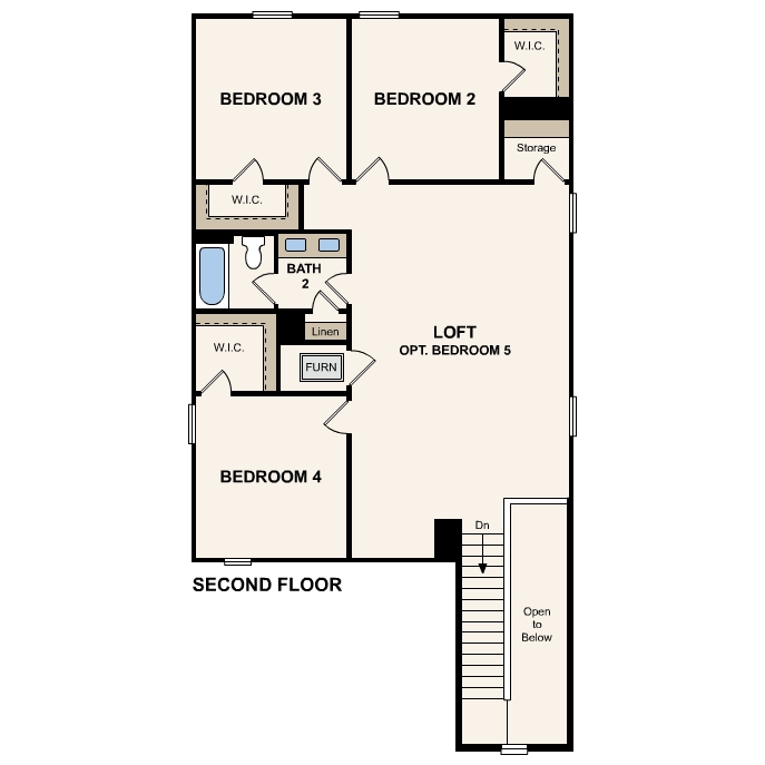 Willow plan, second floor