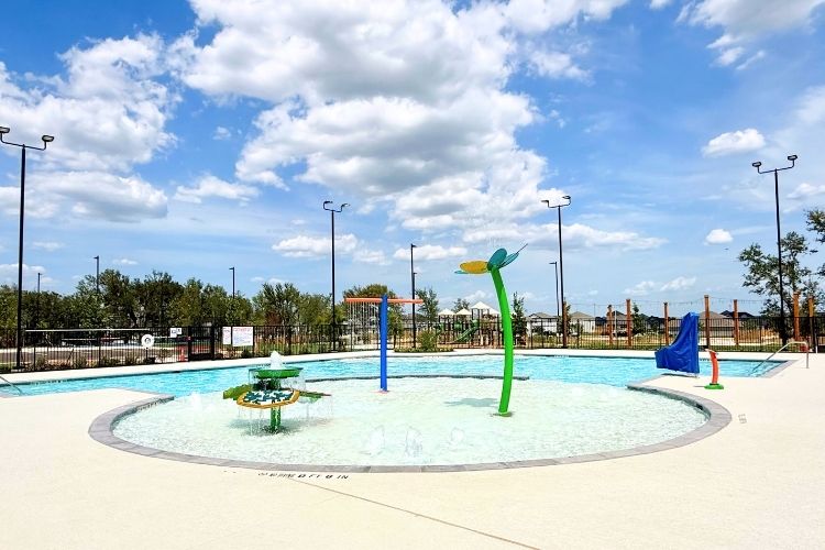 A water park with a slide.