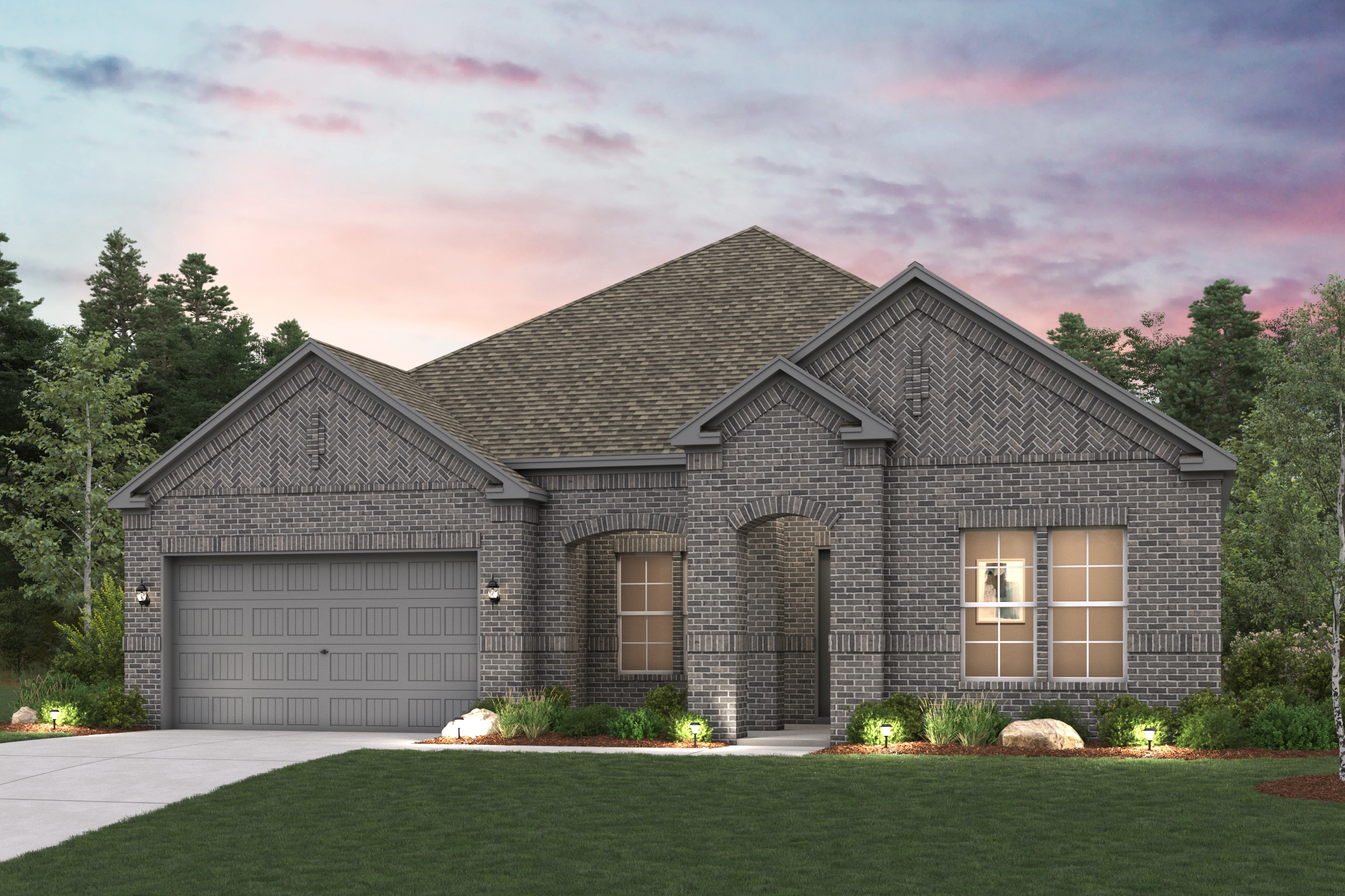 A house with a garage.