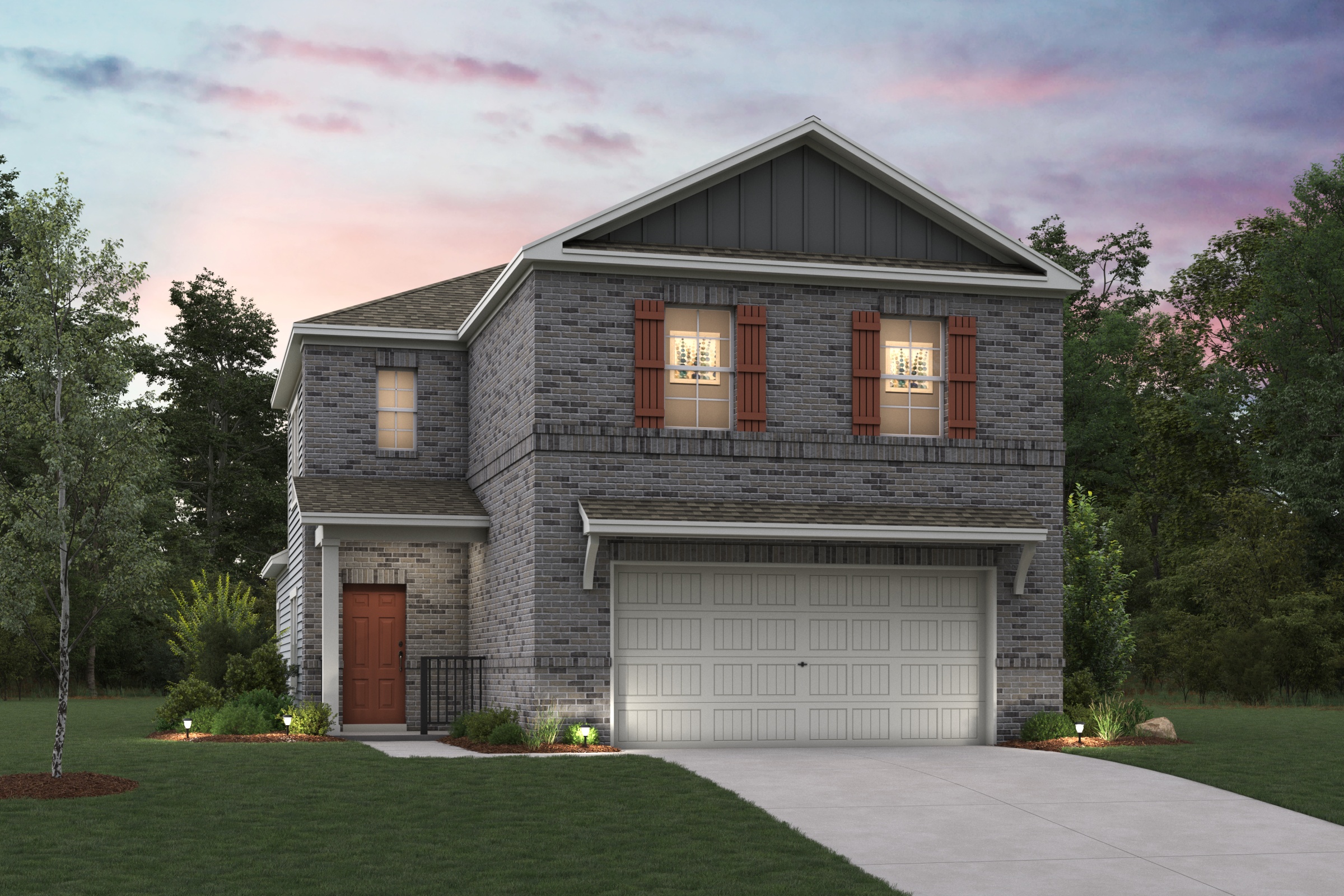 A house with a garage.