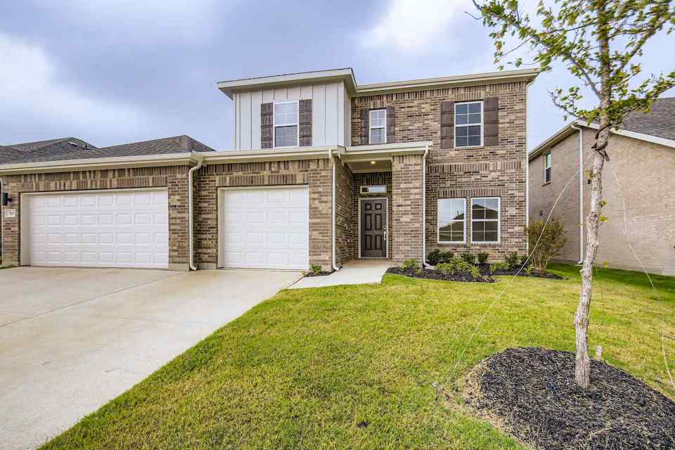 A house with a garage.