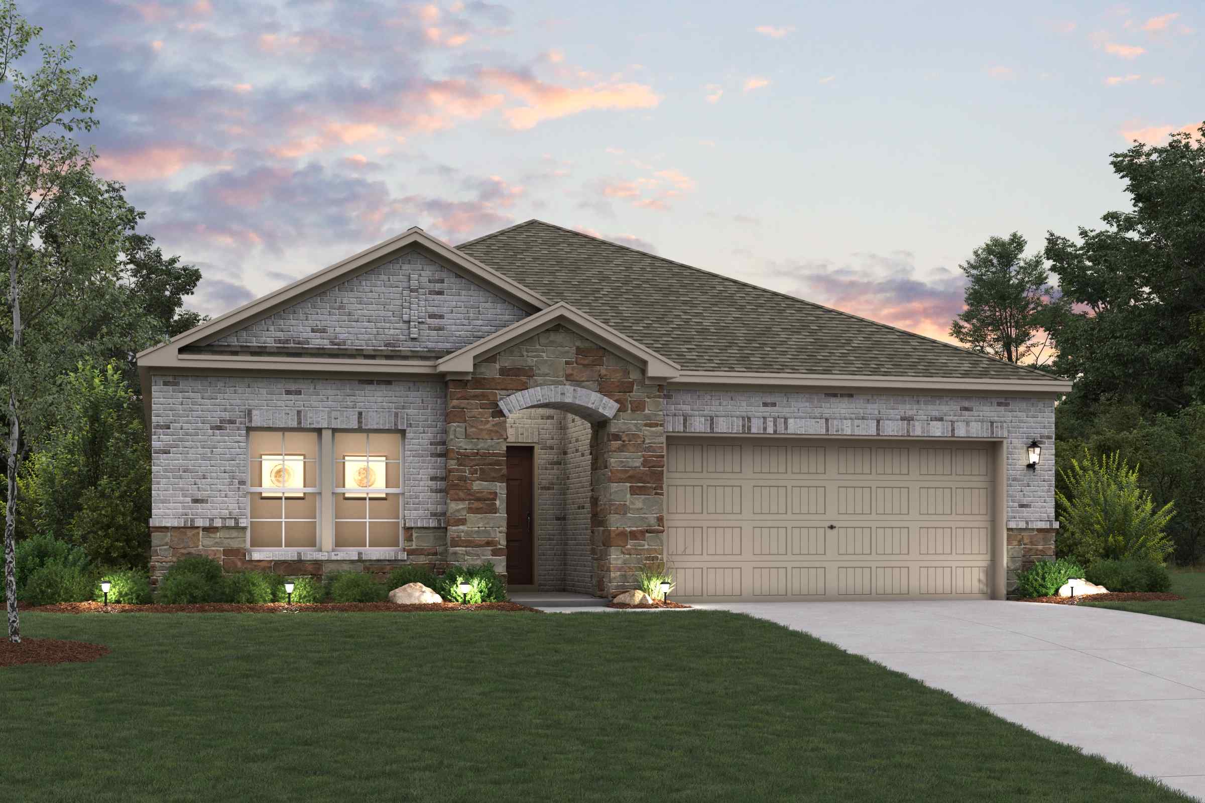A house with a garage.