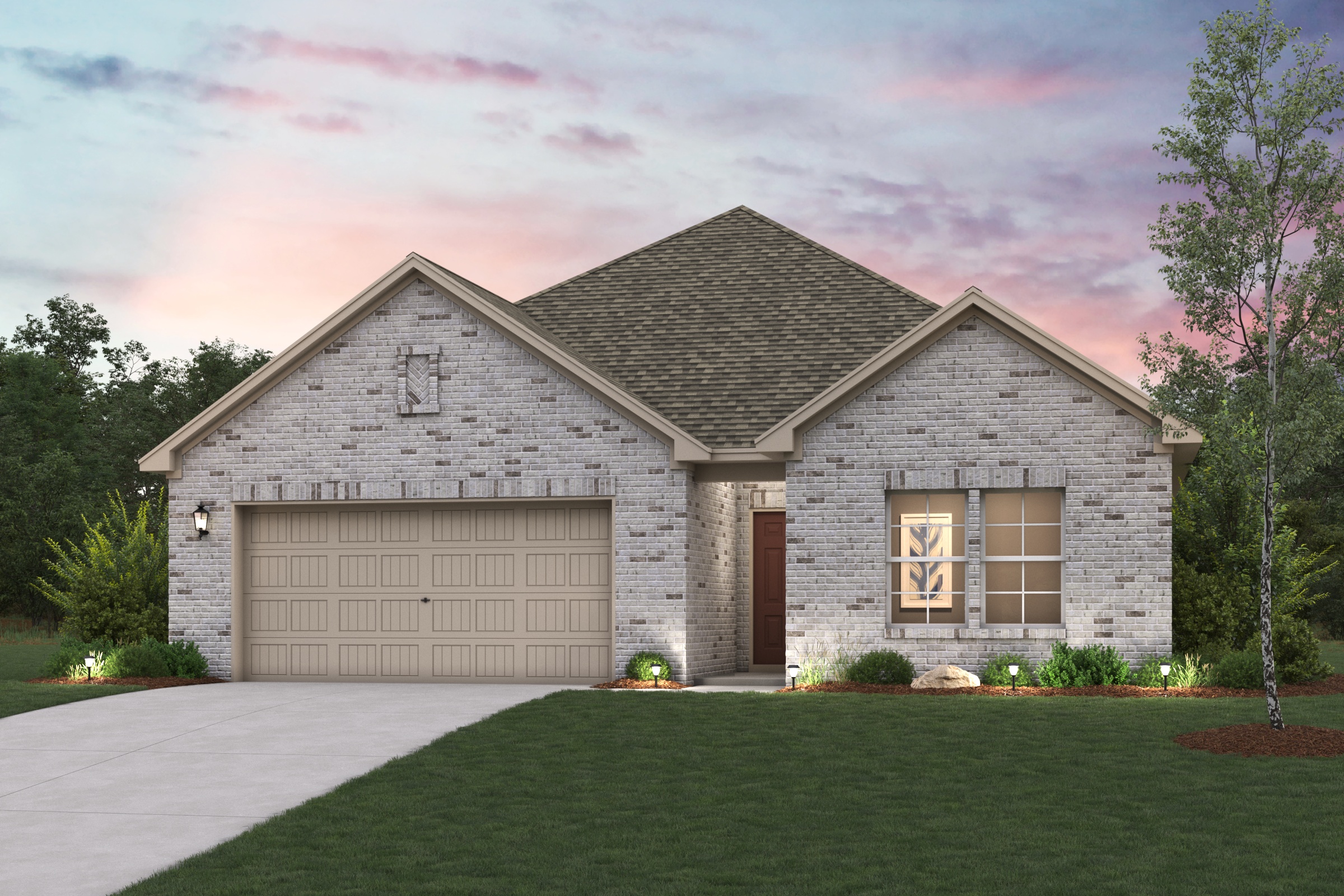 A house with a garage.