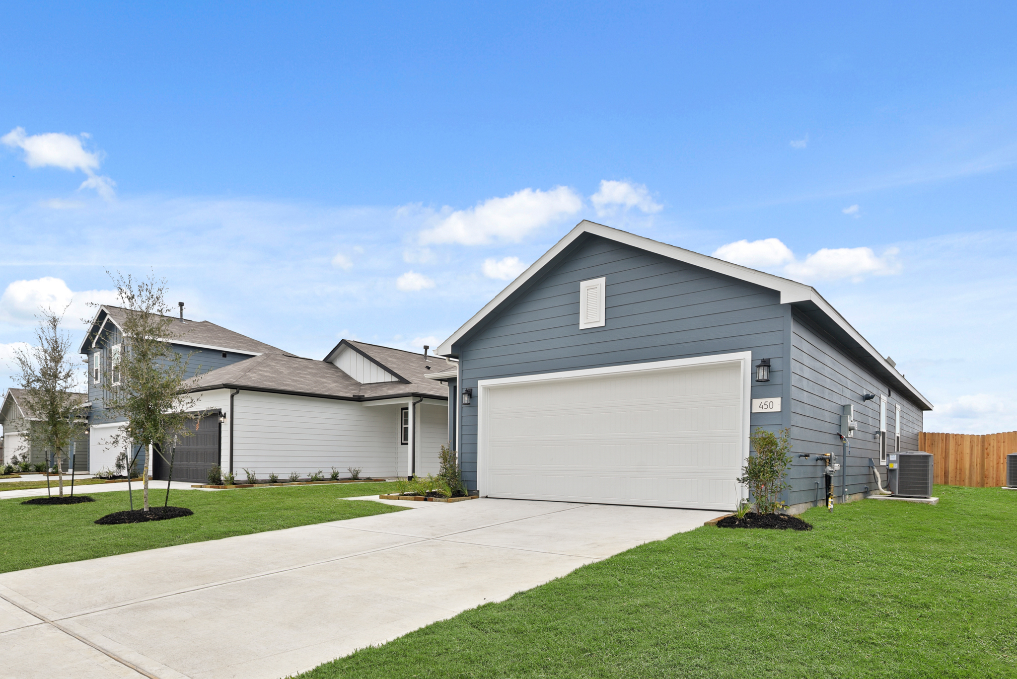A house with a garage.
