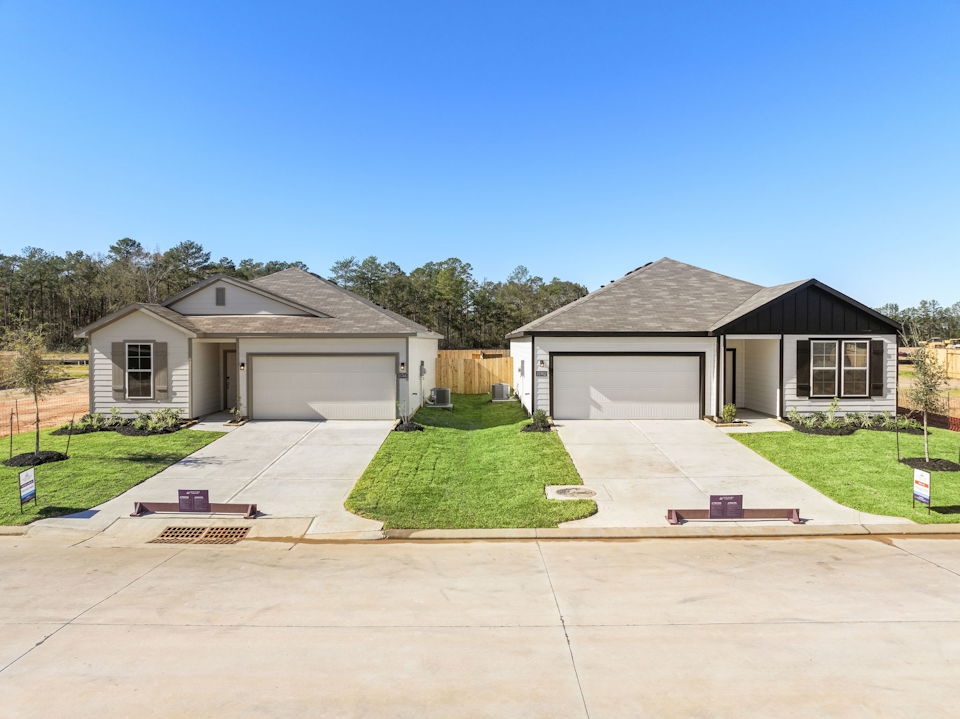A house with a driveway.