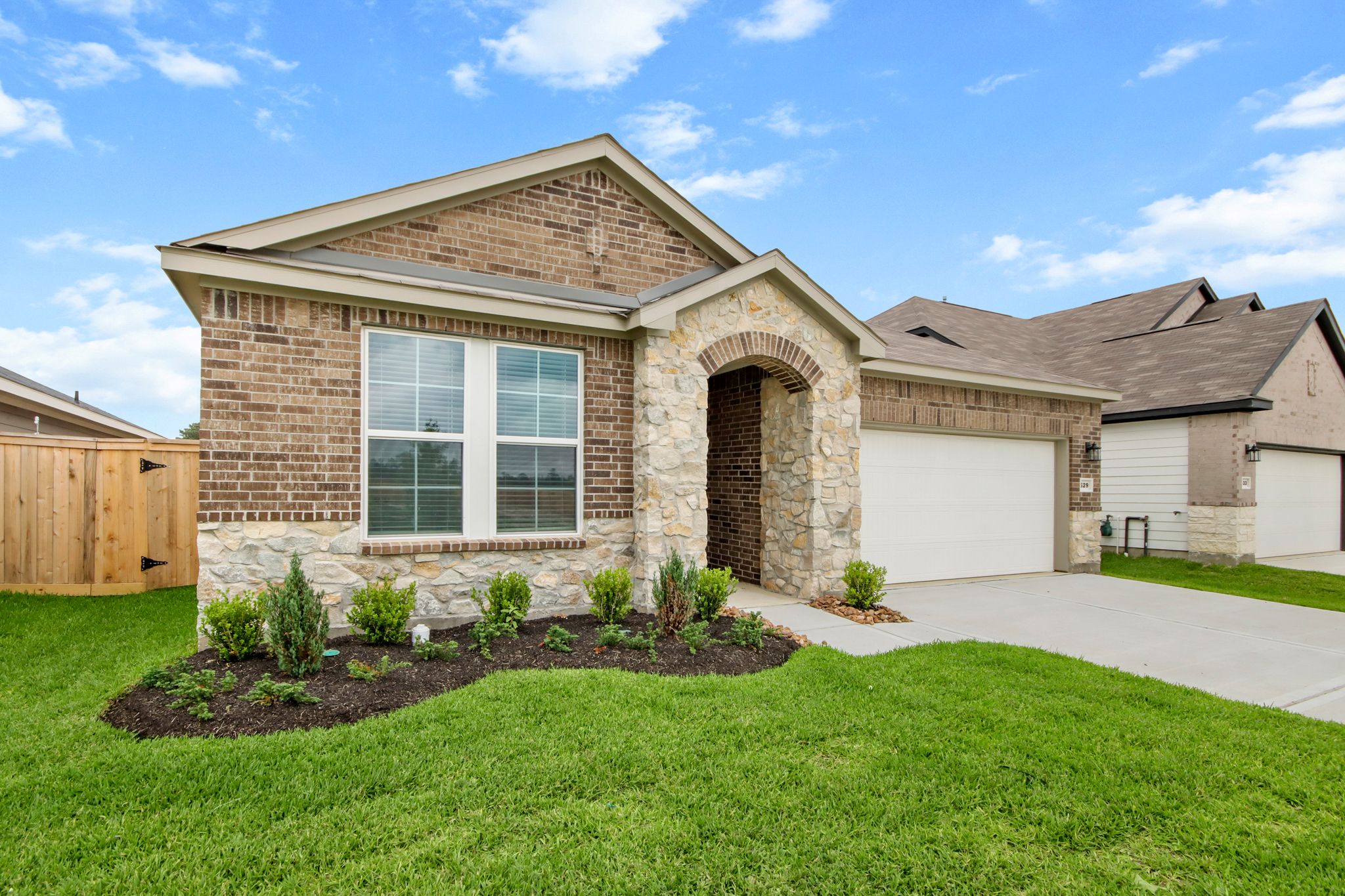 A house with a garage.