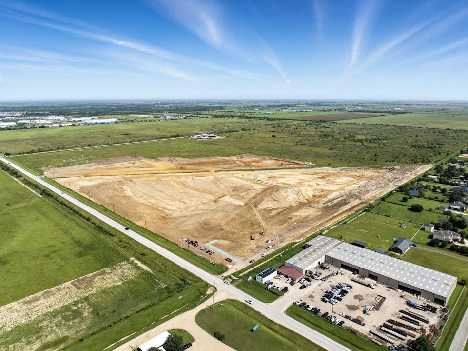 A large area with buildings and roads.
