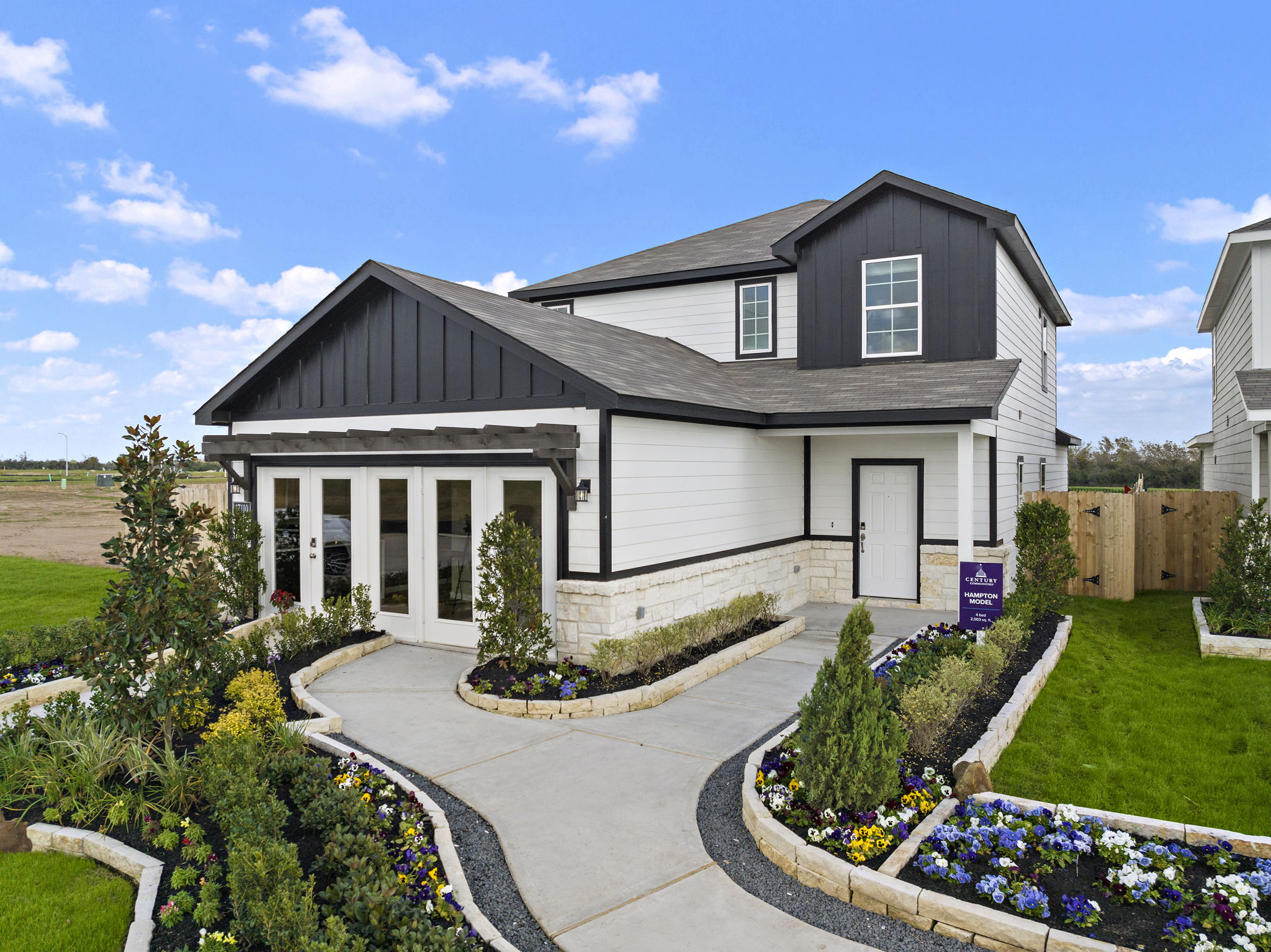 A house with a driveway.