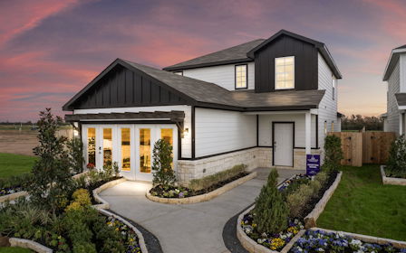 A house with a driveway.