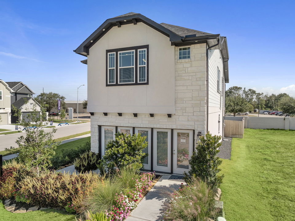 A house with a driveway.