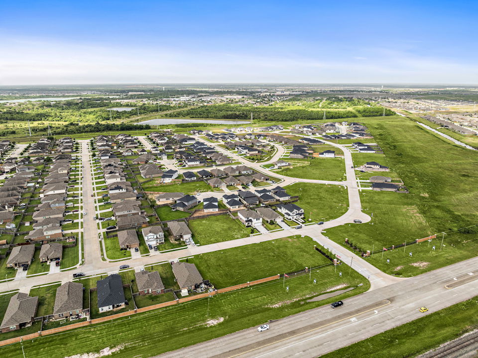 A large area with many buildings.