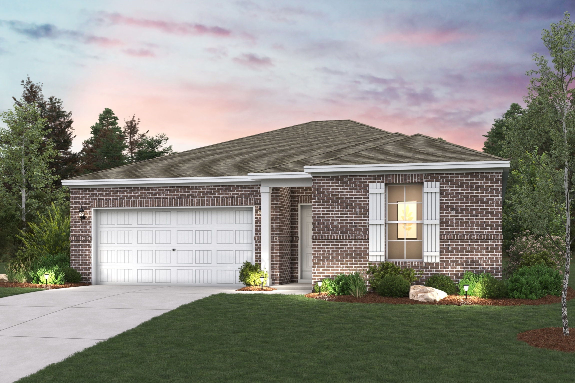 A house with a garage.
