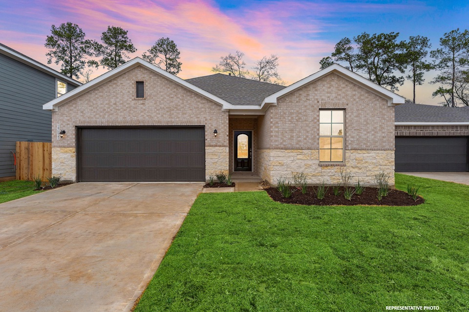 A house with a garage.