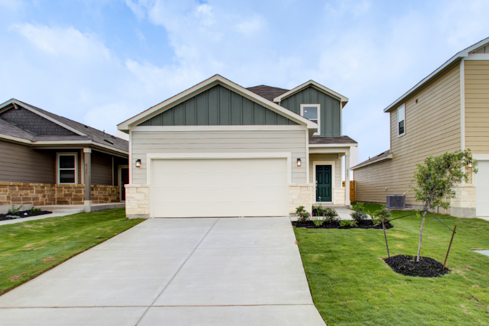 A house with a garage.