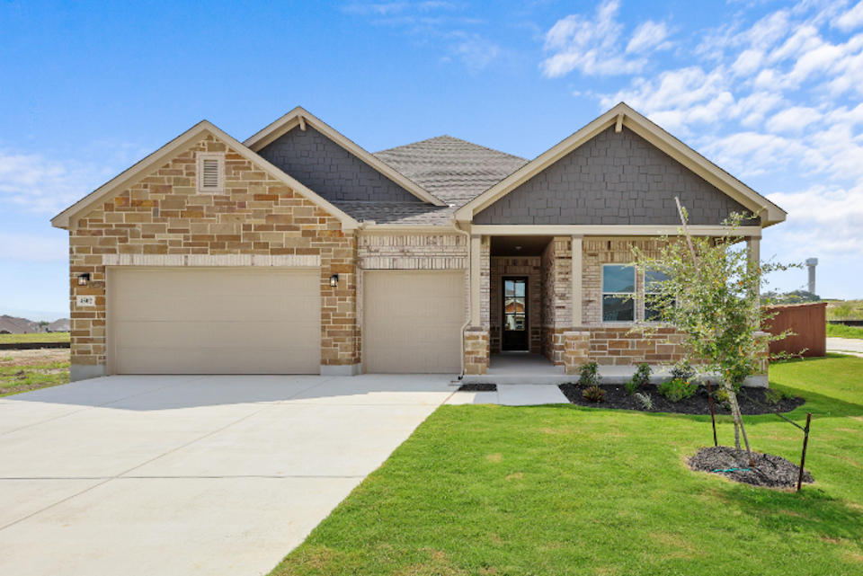 A house with a garage.