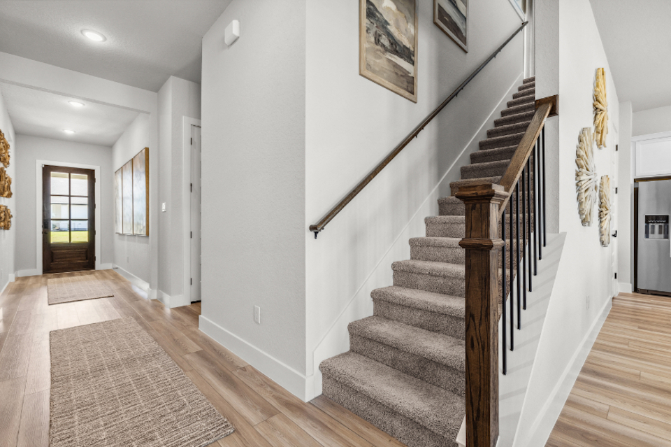 A staircase in a house.