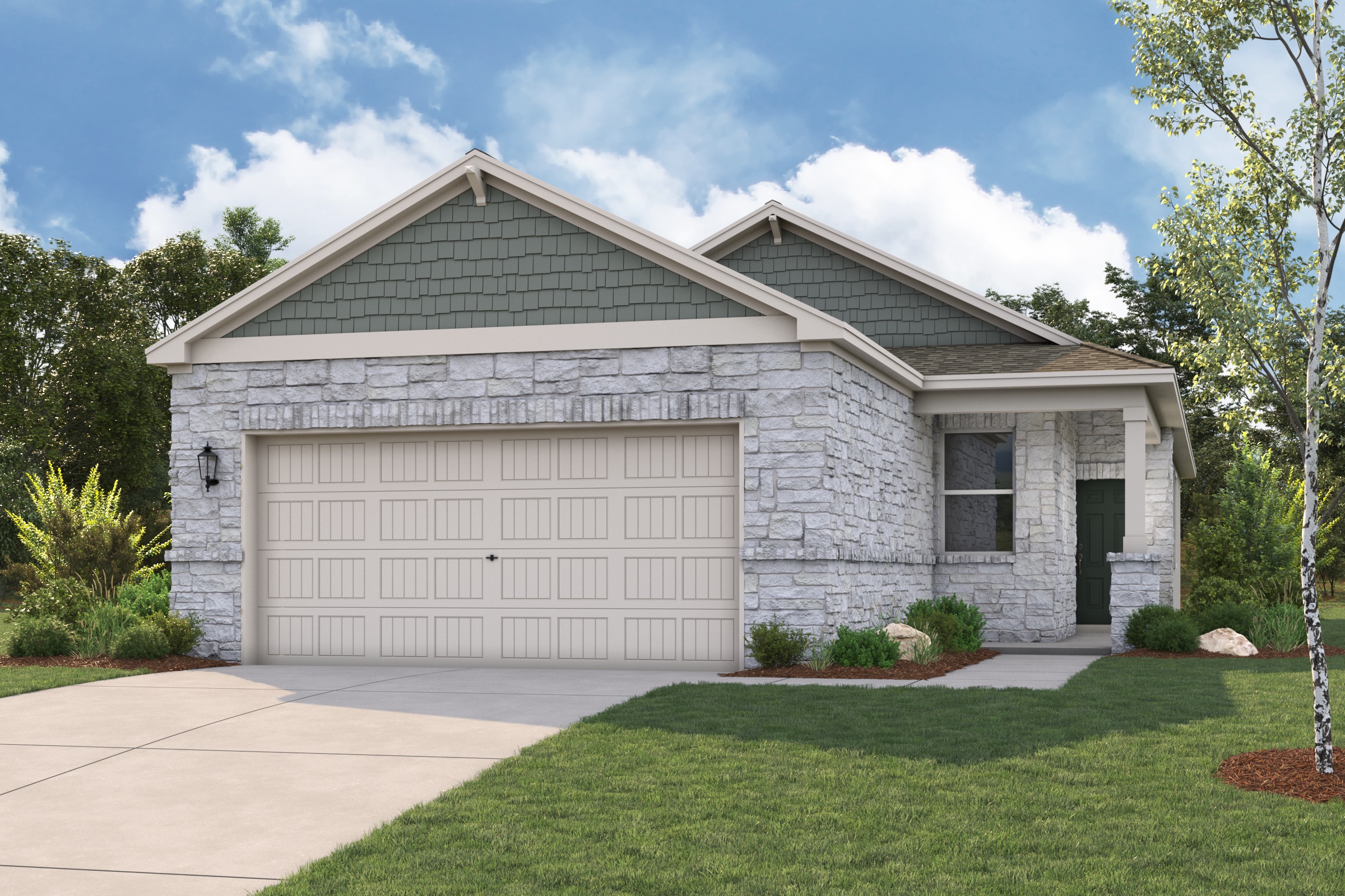 A house with a garage.