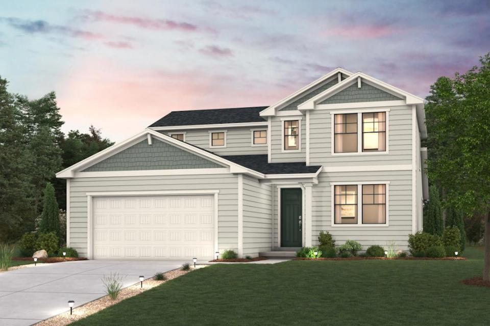 A house with a garage.