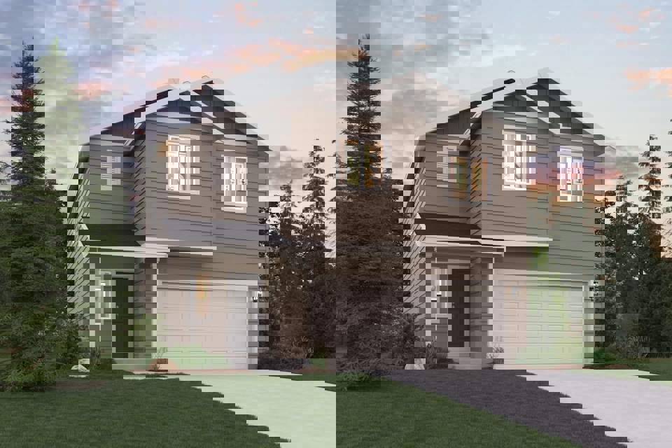 A house with a garage.