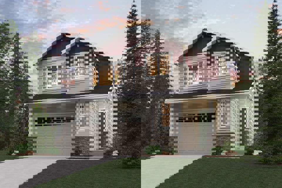 A house with a garage.