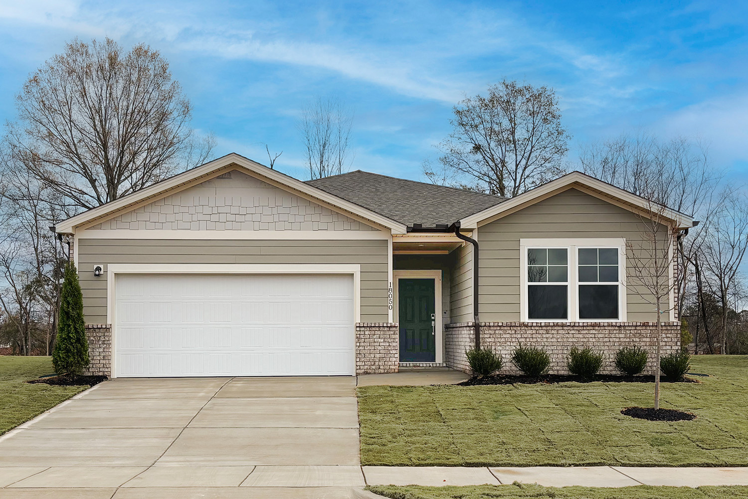 A house with a garage.