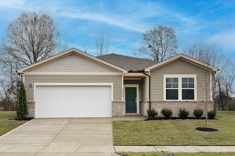A house with a garage.