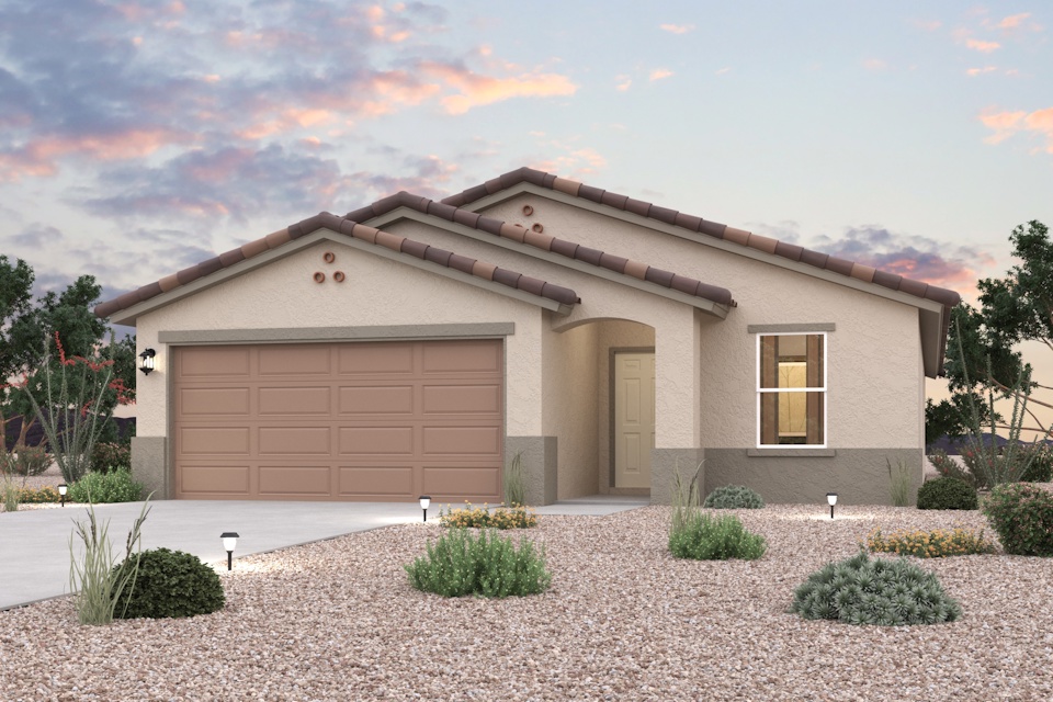 A house with a garage.