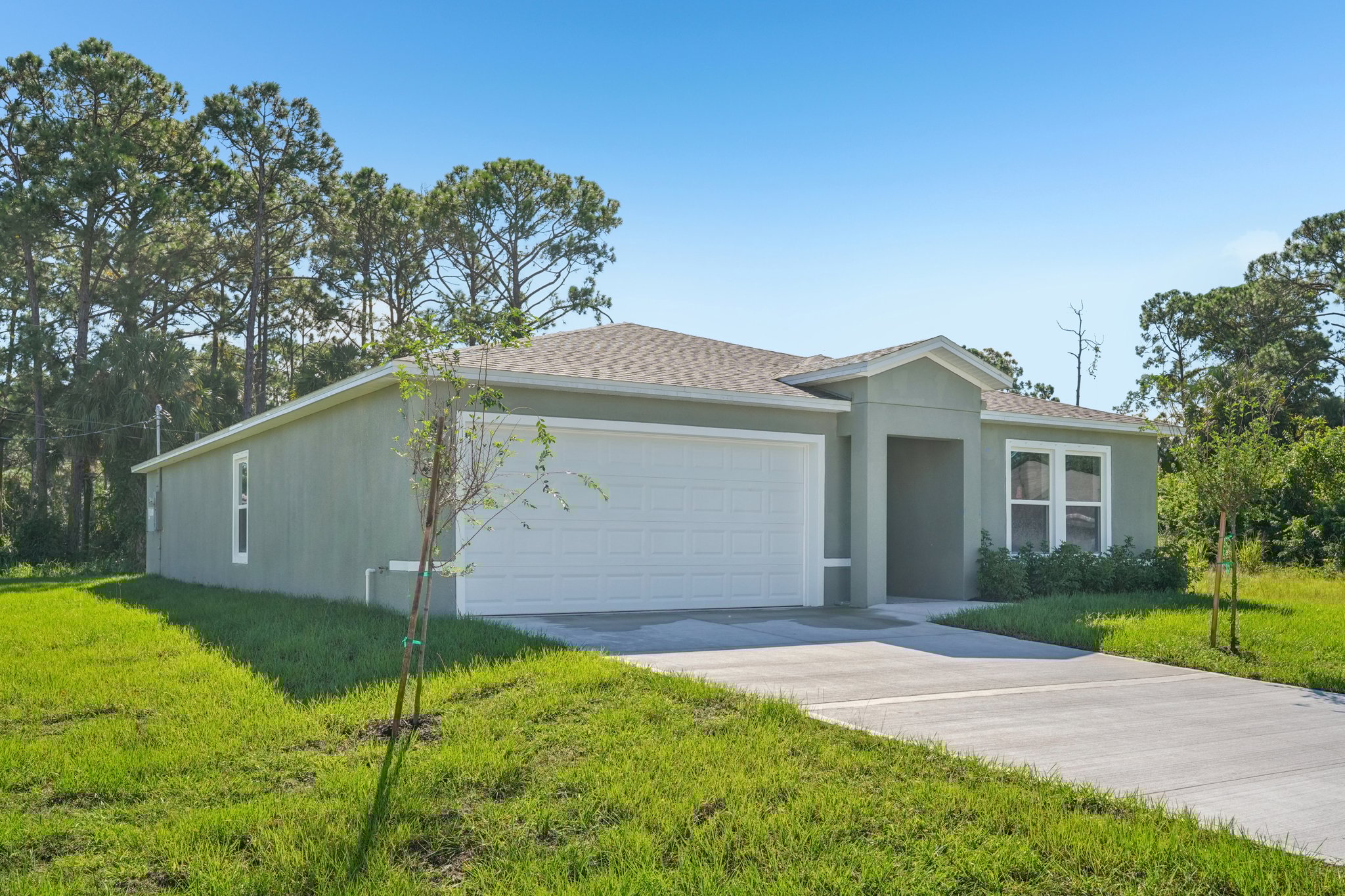 A house with a driveway.