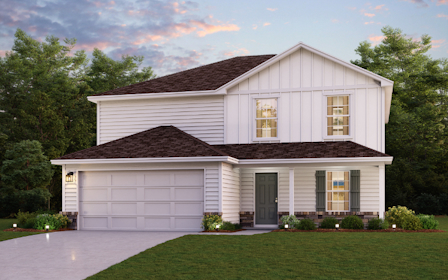 A house with a garage.