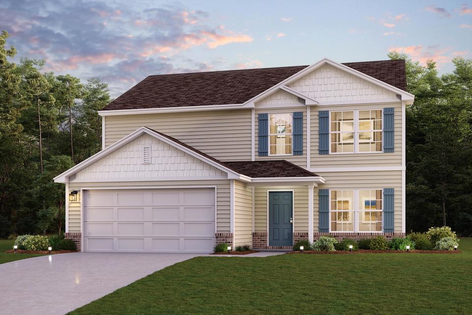 A house with a garage.
